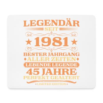 1981 Millésime 45 ans parfaitement vieilli - Tapis de souris (format paysage) - blanc - Devant