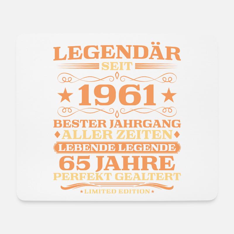 1961 Jahrgang 65 Jahre perfekt gealtert - Mousepad (Querformat) - Weiß