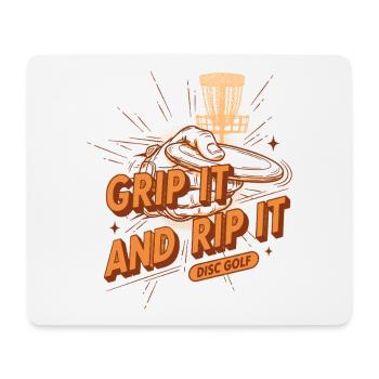 Grip It And Rip It Disc Golf Funny Disc Golf - Mouse Pad (horizontal) - white - Front