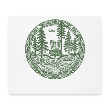 Szene des Forest Disc Golf Basket Flying Disc Courses - Mousepad (Querformat) - Weiß - Vorne