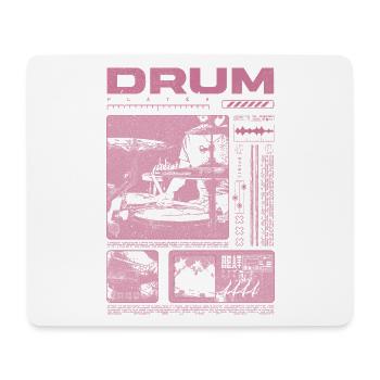 Batteur rock Drumplayer Streetwear - Tapis de souris (format paysage) - blanc - Devant