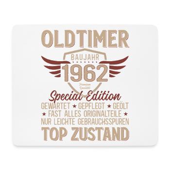 64. Geburtstag Shirt – Oldtimer 1962 Vintage Retro - Mousepad (Querformat) - Weiß - Vorne