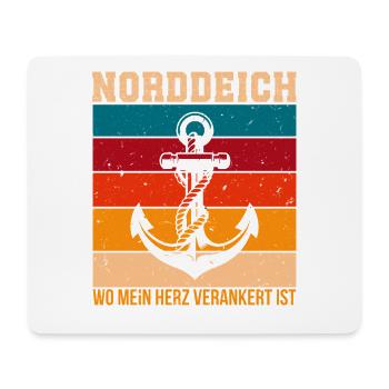 NORDDEICH WO MEIN HERZ VERANKERT IST Lustig - Mousepad (Querformat) - Weiß - Vorne