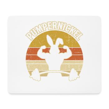 Pumpernickel Bodybuilding Bunny Fitness Gym Wortspi - Tapis de souris (format paysage) - blanc - Devant