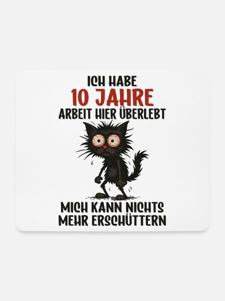 10 Jähriges Firmenjubiläum Dienstjubiläum Arbeit - Mousepad (Querformat) - Weiß