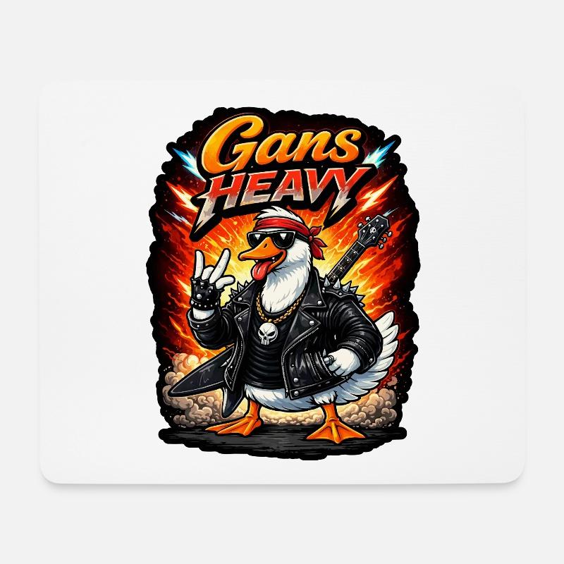 Goose Heavy Punk Rock Goose - Mouse Pad (horizontal) - white