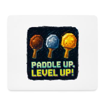 Paddle Up, Level Up Ping Pong - Tapis de souris (format paysage) - blanc - Devant