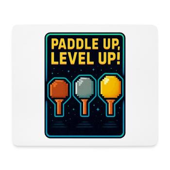 Paddle Up, Level Up Ping Pong - Tapis de souris (format paysage) - blanc - Devant