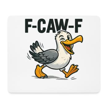 lustige möwe spruch, f caw f - Mousepad (Querformat) - Weiß - Vorne