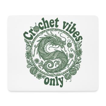 Crochet Vibes Only Funny Crochet Dragon For - Mouse Pad (horizontal) - white - Front