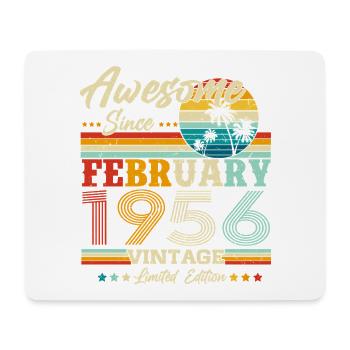 Vintage février 1956 Vintage Rétro Anniversaire - Tapis de souris (format paysage) - blanc - Devant