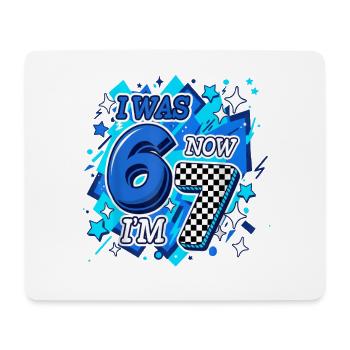Six Seven Blue Checkered 67 - Mouse Pad (horizontal) - white - Front