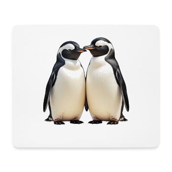 Kuschelpinguin-Duo im Blick - Mousepad (Querformat) - Weiß - Vorne