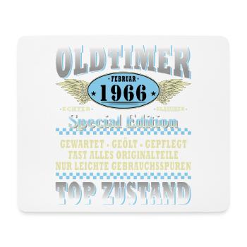 60. Geburtstag Oldtimer Februar 1966 Jahrgang 66 - Mousepad (Querformat) - Weiß - Vorne