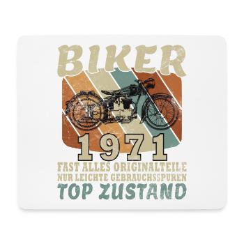 55e anniversaire Motocycliste Vintage 1971 - Tapis de souris (format paysage) - blanc - Devant