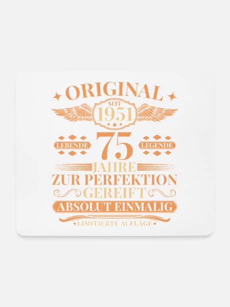 75. Geburtstag Lebende Legende seit 1951 - Mousepad (Querformat) - Weiß