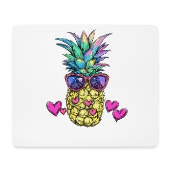 Colorful pineapple with sunglasses - Mouse Pad (horizontal) - white - Front
