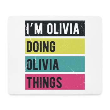 I’m Olivia Doing Olivia Things Retro Colors - Mouse Pad (horizontal) - white - Front