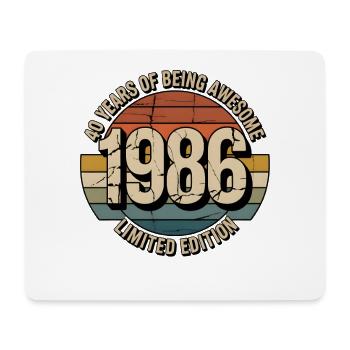 40th Birthday Vintage Shirt – 1986 Retro Gift - Mouse Pad (horizontal) - white - Front