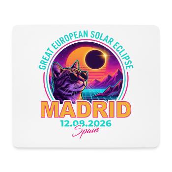 Solar Cat Madrid Eclipse 2026 - Mouse Pad (horizontal) - white - Front