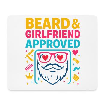 Beard Girlfriend Approved, Valentine's Day Gift - Mouse Pad (horizontal) - white - Front