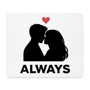 Minimal Heart Love, Valentine's Day Girlfriend Boyfriend - Mouse Pad (horizontal) - white - Front