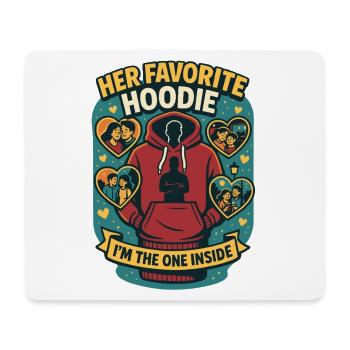 Her Favorite Hoodie, Valentine's Day Gift - Mouse Pad (horizontal) - white - Front