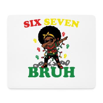 Six Seven Bruh Dabbing Juneteenth Girl Afro Girls - Tapis de souris (format paysage) - blanc - Devant
