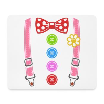 Buntes Clown Kostüm mit Hosenträgern - Mousepad (Querformat) - Weiß - Vorne