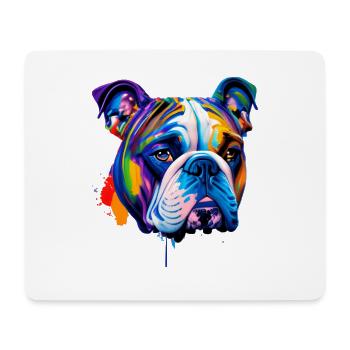 English Bulldog Dog Colorful Pop Art Portrait - Mouse Pad (horizontal) - white - Front