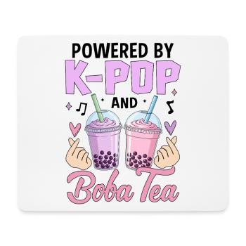 Powered By K Pop And Boba Tea - Mousepad (Querformat) - Weiß - Vorne