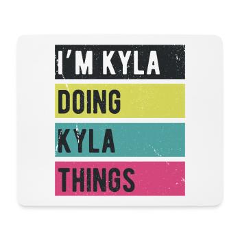 Ich bin Kyla und mache Kyla Things Retro Colors - Mousepad (Querformat) - Weiß - Vorne