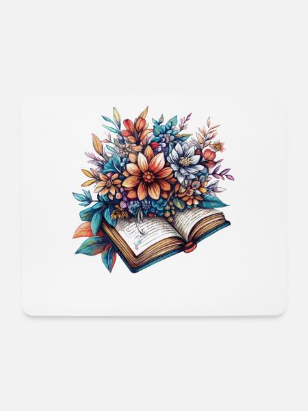 Blütenlese aus dem Buch - Mousepad (Querformat) - Weiß