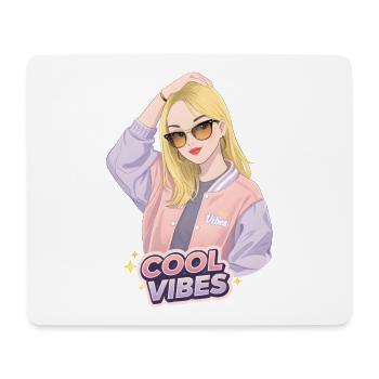 Cool Vibes – Fille stylée avec des lunettes de soleil - Tapis de souris (format paysage) - blanc - Devant