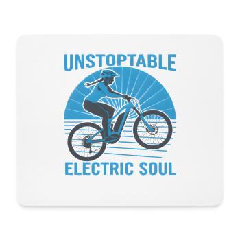 Unstoppable Electric Soul – Conception de vélos électriques - Tapis de souris (format paysage) - blanc - Devant