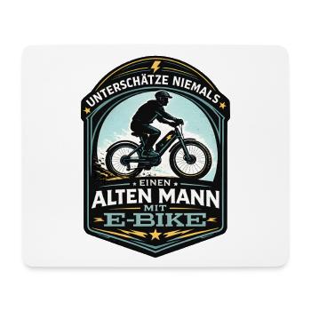 Unterschätze niemals alten Mann mit E-Bike Design - Mousepad (Querformat) - Weiß - Vorne