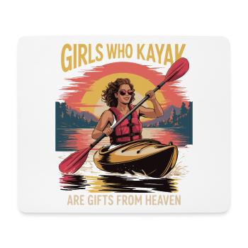 Cadeaux Girls Who Kayak Heaven Design - Tapis de souris (format paysage) - blanc - Devant