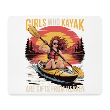 Cadeaux Girls Who Kayak Heaven Design - Tapis de souris (format paysage) - blanc - Devant