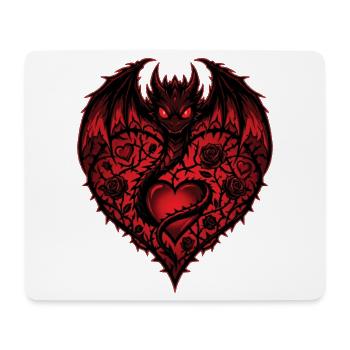 Cute Heart Romantic Dragon Lover Roses Love - Mouse Pad (horizontal) - white - Front