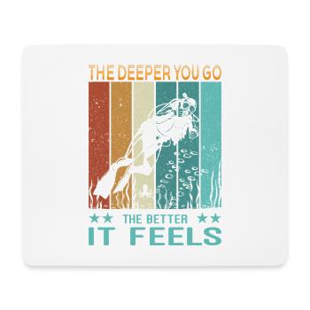 DIVE Taucher Outfit - Scuba Diving Retro Look - Mousepad (Querformat) - Weiß - Vorne