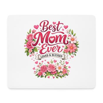 Beste Mama Ever Blütenkranz - Mousepad (Querformat) - Weiß - Vorne
