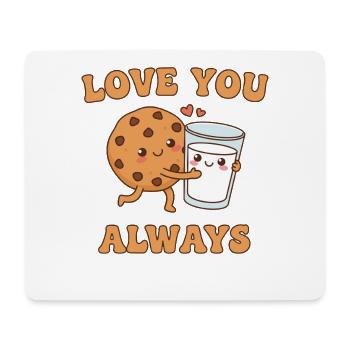 Je t’aime toujours – Sweet Cookie & Milk Design - Tapis de souris (format paysage) - blanc - Devant