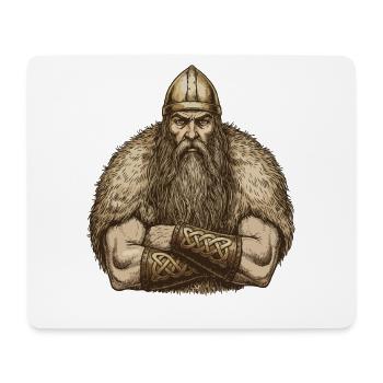 Légende viking viking marin Odin Raven Fighter - Tapis de souris (format paysage) - blanc - Devant