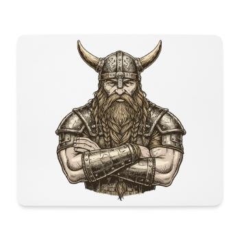 Légende viking viking marin Odin Raven Fighter - Tapis de souris (format paysage) - blanc - Devant