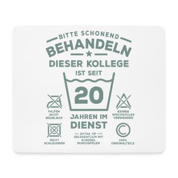 20 years of service - Treat gently - colleague - Mouse Pad (horizontal) - white - Front
