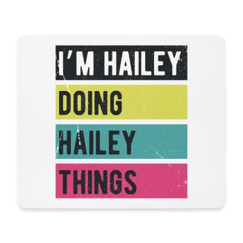 Ich bin Hailey und mache Hailey Things Retro Colors - Mousepad (Querformat) - Weiß - Vorne