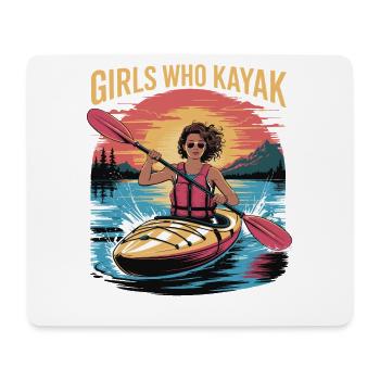 Cadeaux Girls Who Kayak Heaven Design - Tapis de souris (format paysage) - blanc - Devant