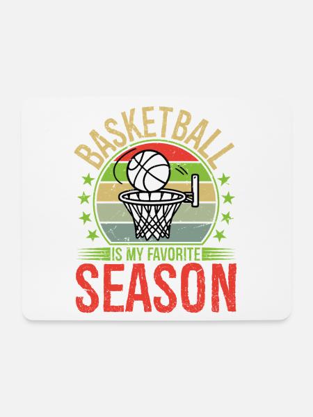 Basketball Is My Favorite Season Vintage - Mousepad (Querformat) - Weiß