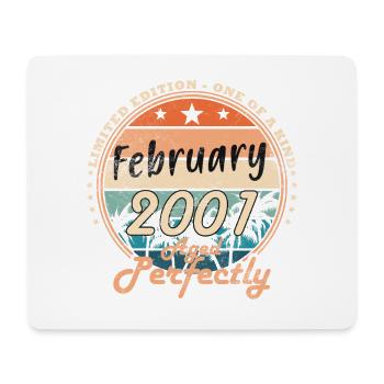 Jahrgang Februar 2001 Retro Februar 2001 Geschenk - Mousepad (Querformat) - Weiß - Vorne