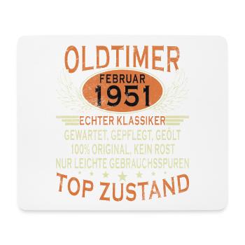 Oldtimer Baujahr 1951 Geboren Jahrgang Geburtstag - Mousepad (Querformat) - Weiß - Vorne